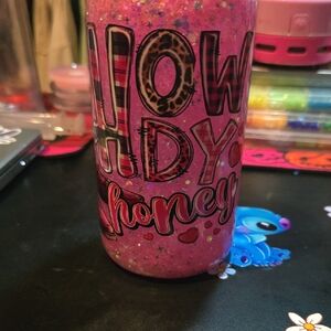 Pink Glitter Tumbler with Fun Text